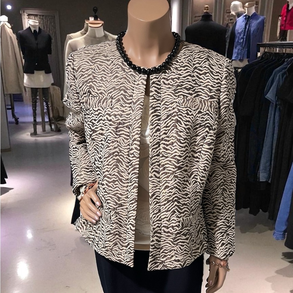Dana Buchman Zebra Print Blazer - Black and White☑️